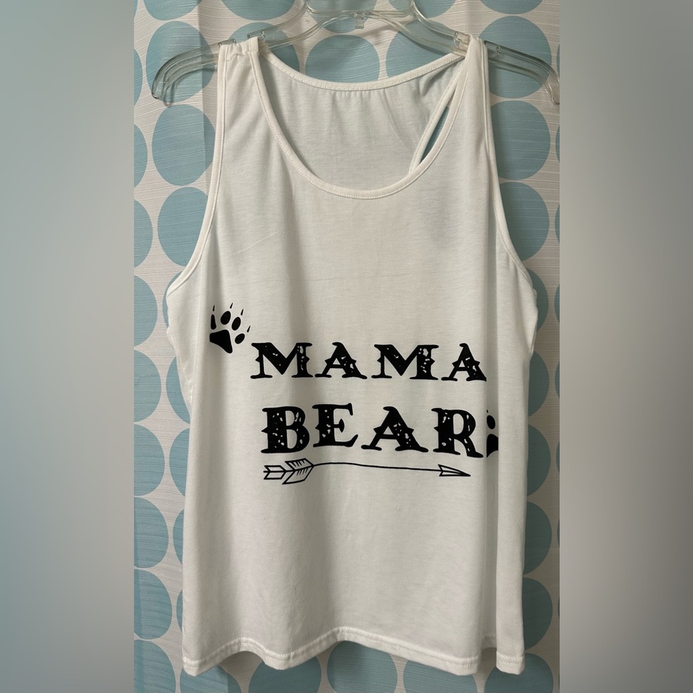 Mama Bear tank top, White, Size L, NWOT